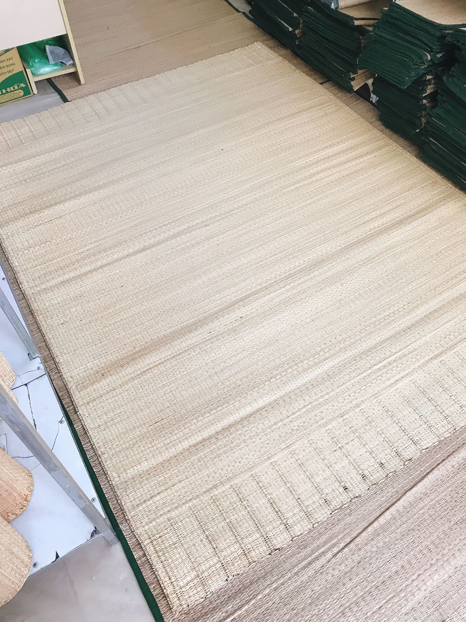 Chiếu Cói Trắng 1m8x2m Cao Cấp