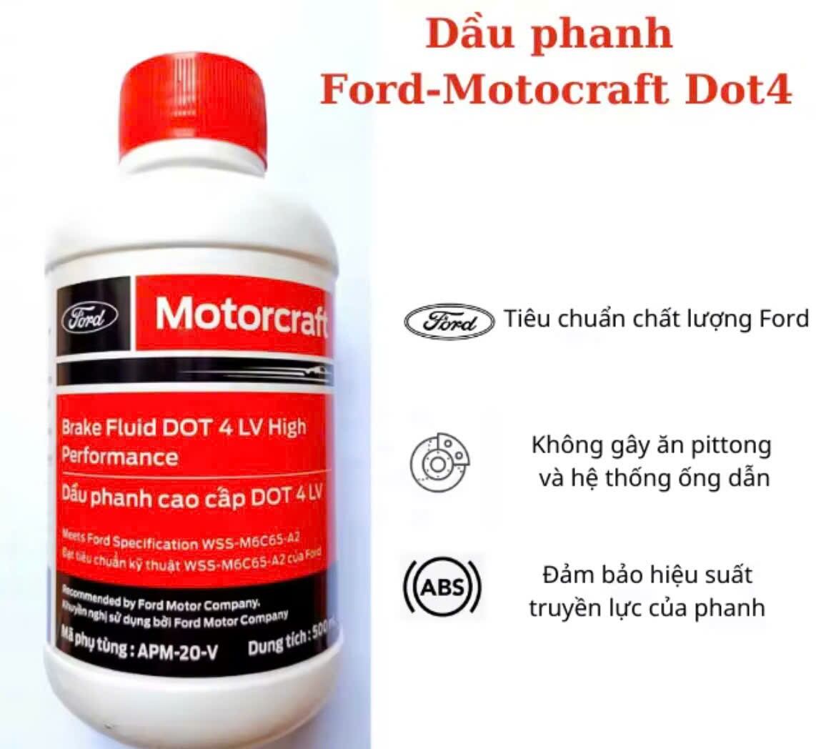DẦU PHANH ,DẦU THẮNG CAO CÂP, DOT 4 LV ( Ford ) Motorcraft ,, 500ml