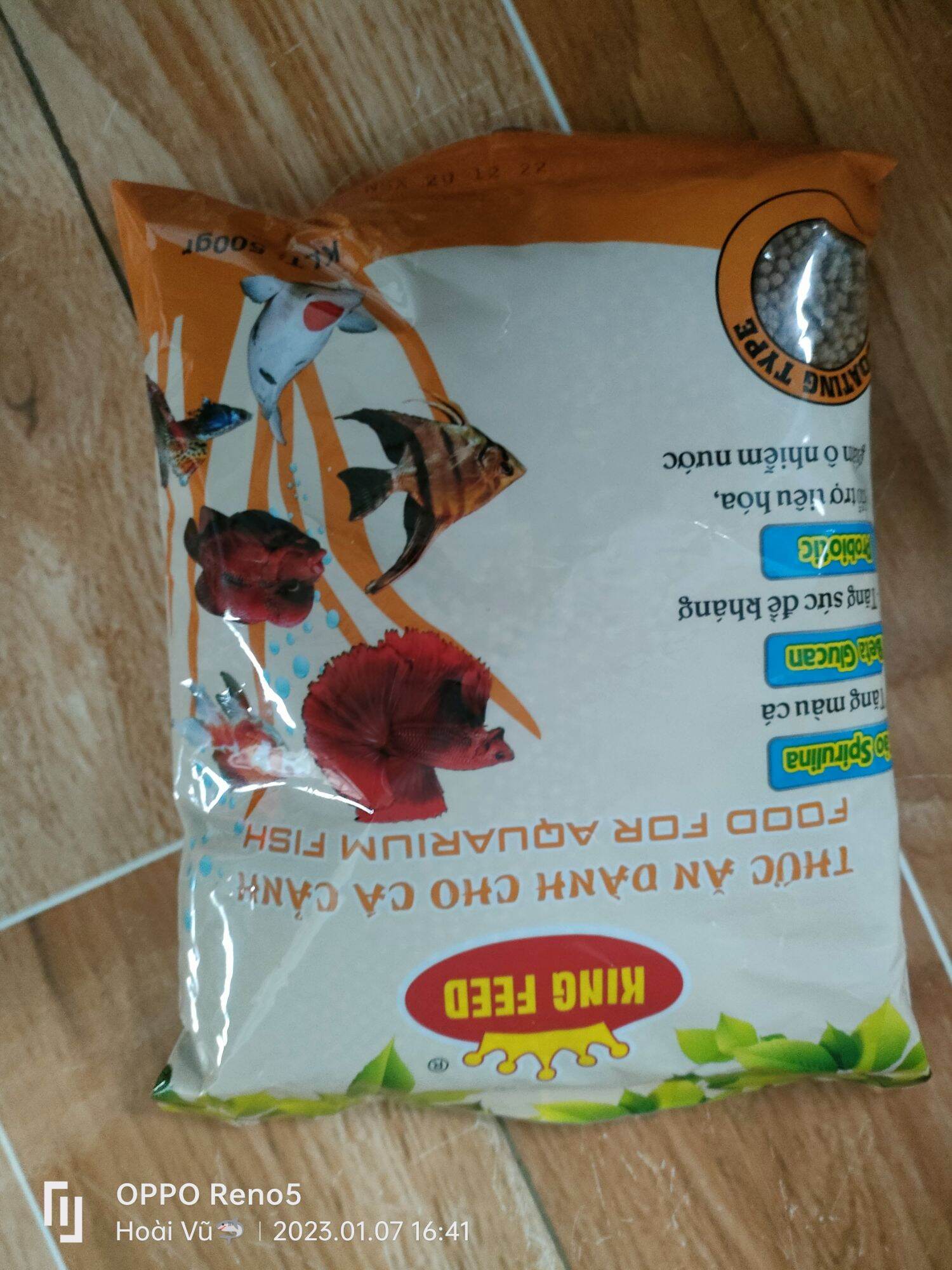 1 bịt Thức ăn dinh dưỡng cho cá cảnh king feed 100%