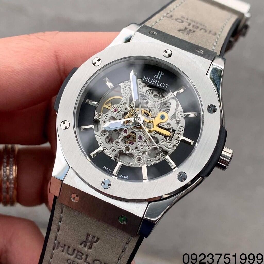 Đồng Hồ Nam Hublot Lộ Cơ 2 Mặt Cao Cấp - Máy Cơ Automatic Nhập Khẩu