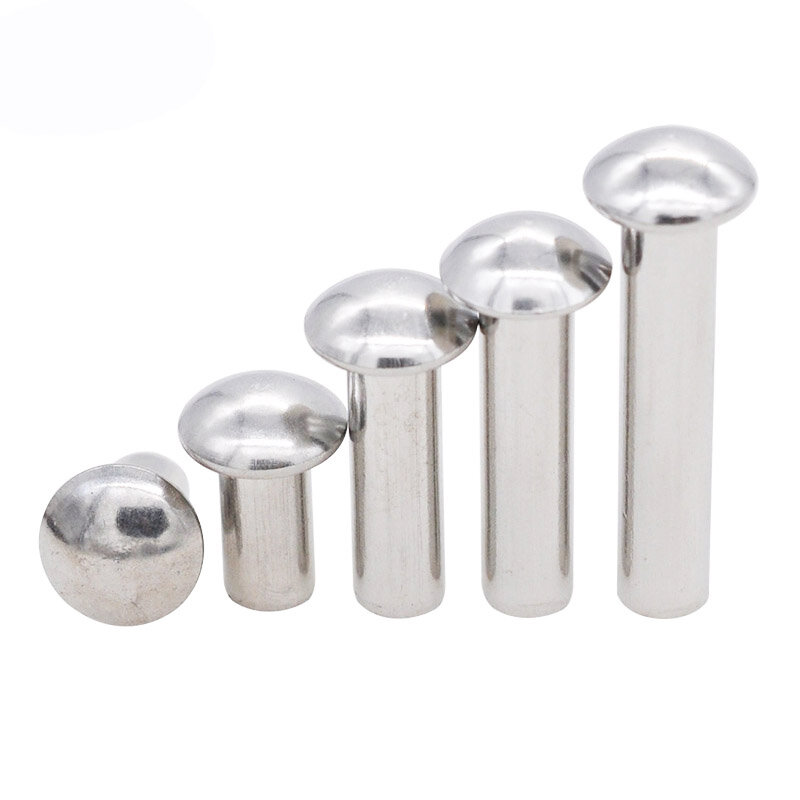 Đinh tán đặc ruột đầu nửa tròn inox 304 đinh tán đầu tròn m2m2.5m3 đinh tán mũ tròn đinh tán kiểu gõ gb867
