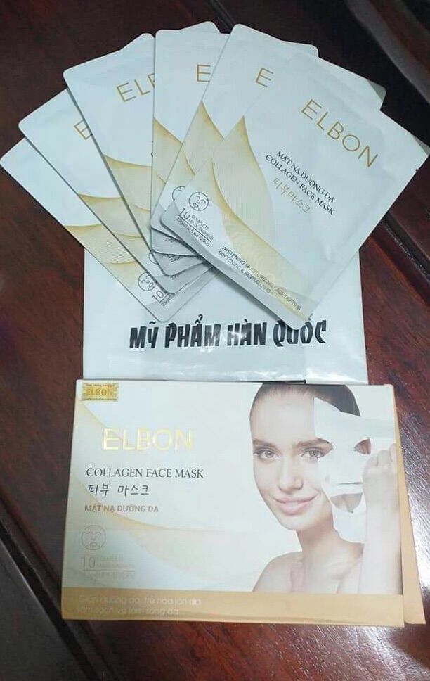 Mặt nạ dưỡng da Collagen Ngọc trai Elbon ( hộp 10 miếng)