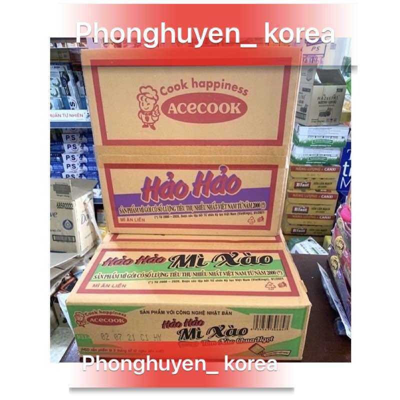 Thùng Mì Tôm hảo hảo chua cay- Mì Xào 30 Gói x 75g