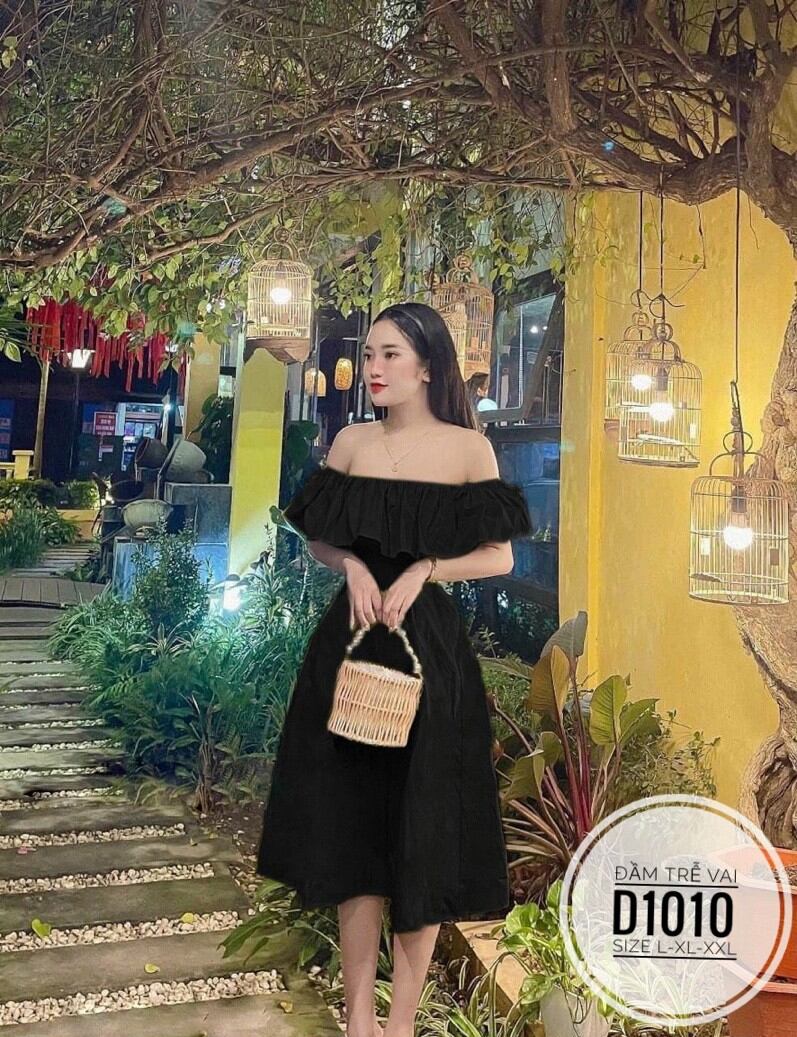 (Bigsize 60-90kg) Đầm trễ vai