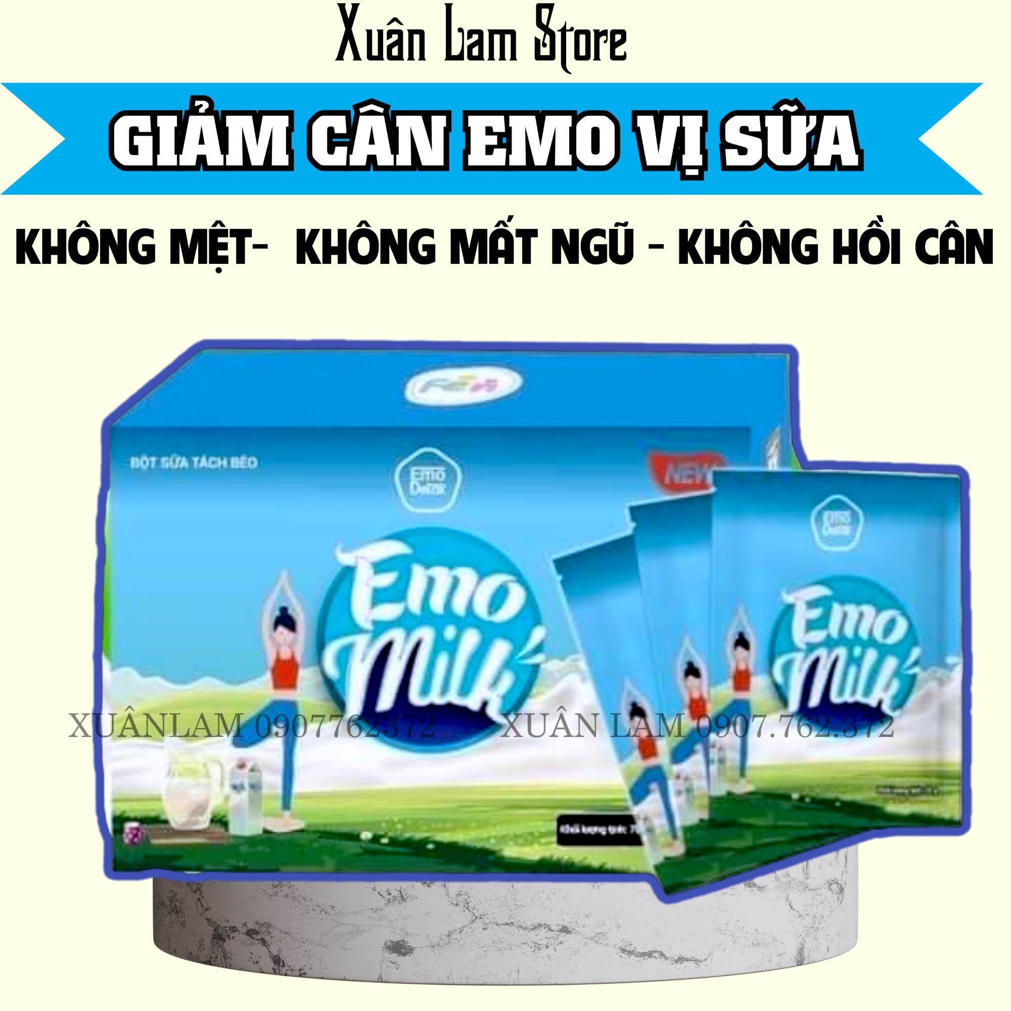 [ CHE TÊN SẢN PHẨM + QUÀ XỊN ]] Giảm cân cấp tốc vị sữa bò Emodetox