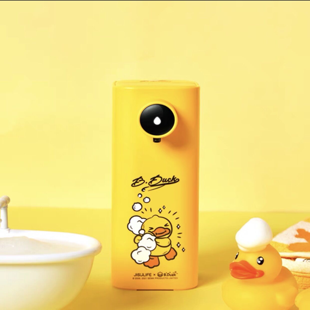 Máy đựng nước rửa tay tạo bọt cảm ứng tự động dung tích 350ml Bduck siêu đáng yêu chính hãng