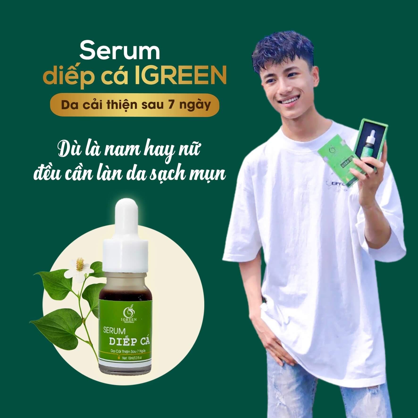 COMBO TOÀN DIỆN IGREEN-SẠCH MỤN,THÂM( serum diếp cá+sữa rửa mặt diếp cá)