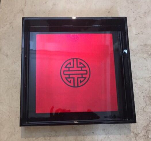 Khay gỗ sơn mài vuông 32 x32 x 4cm