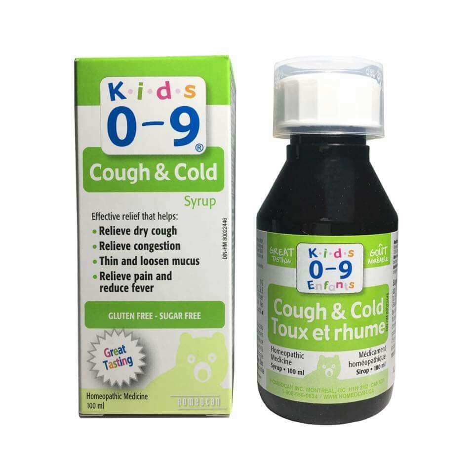0siro ho cảm cúm 5 in1 cough cold 0-9 cho bé 0 đến 9 tuổi của canada