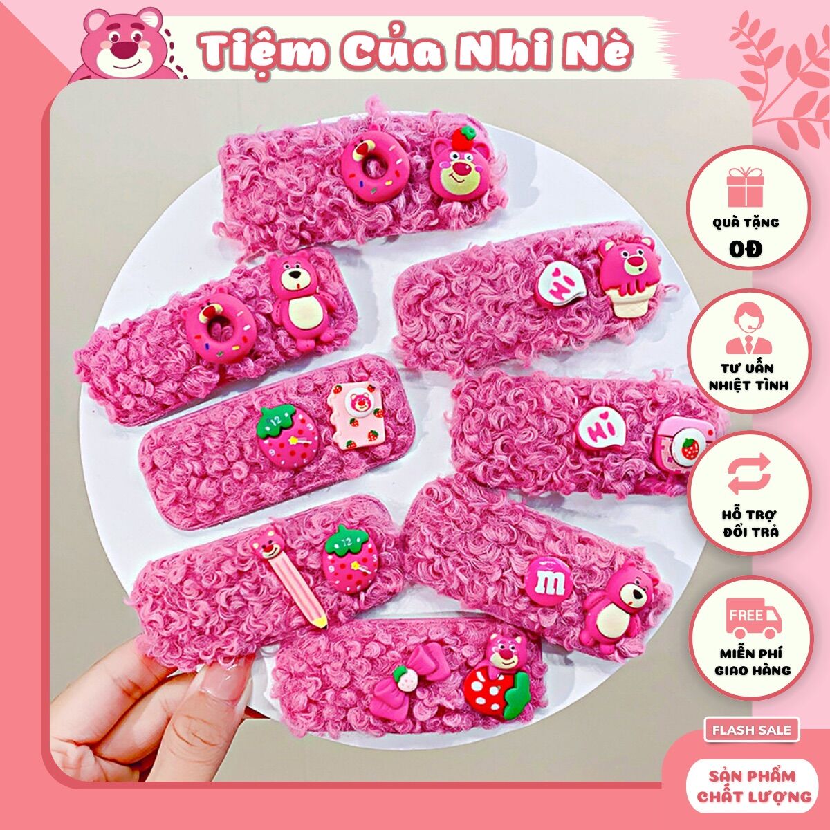 Kẹp tóc gấu dâu lotso