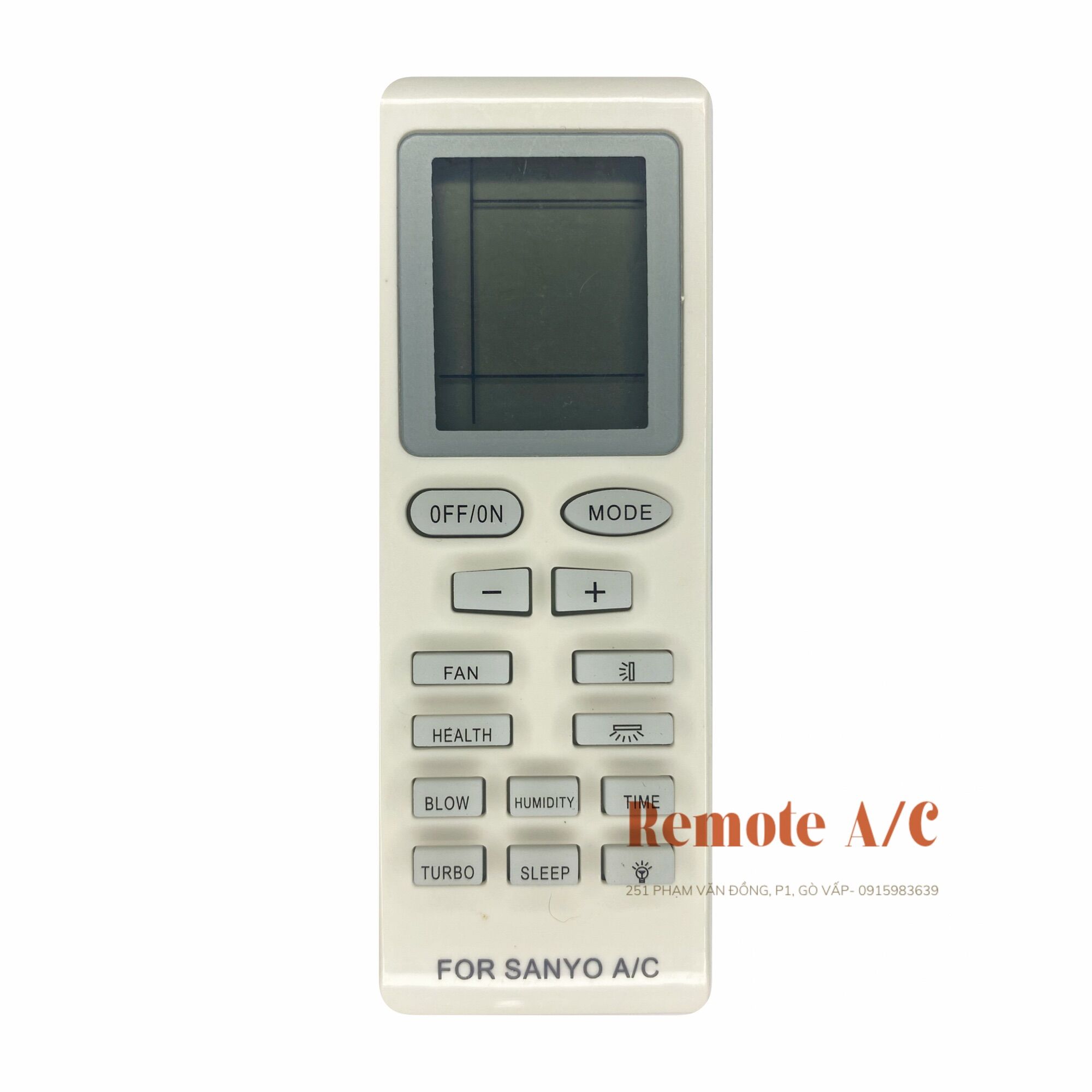 Remote máy lạnh sanyo viền xanh