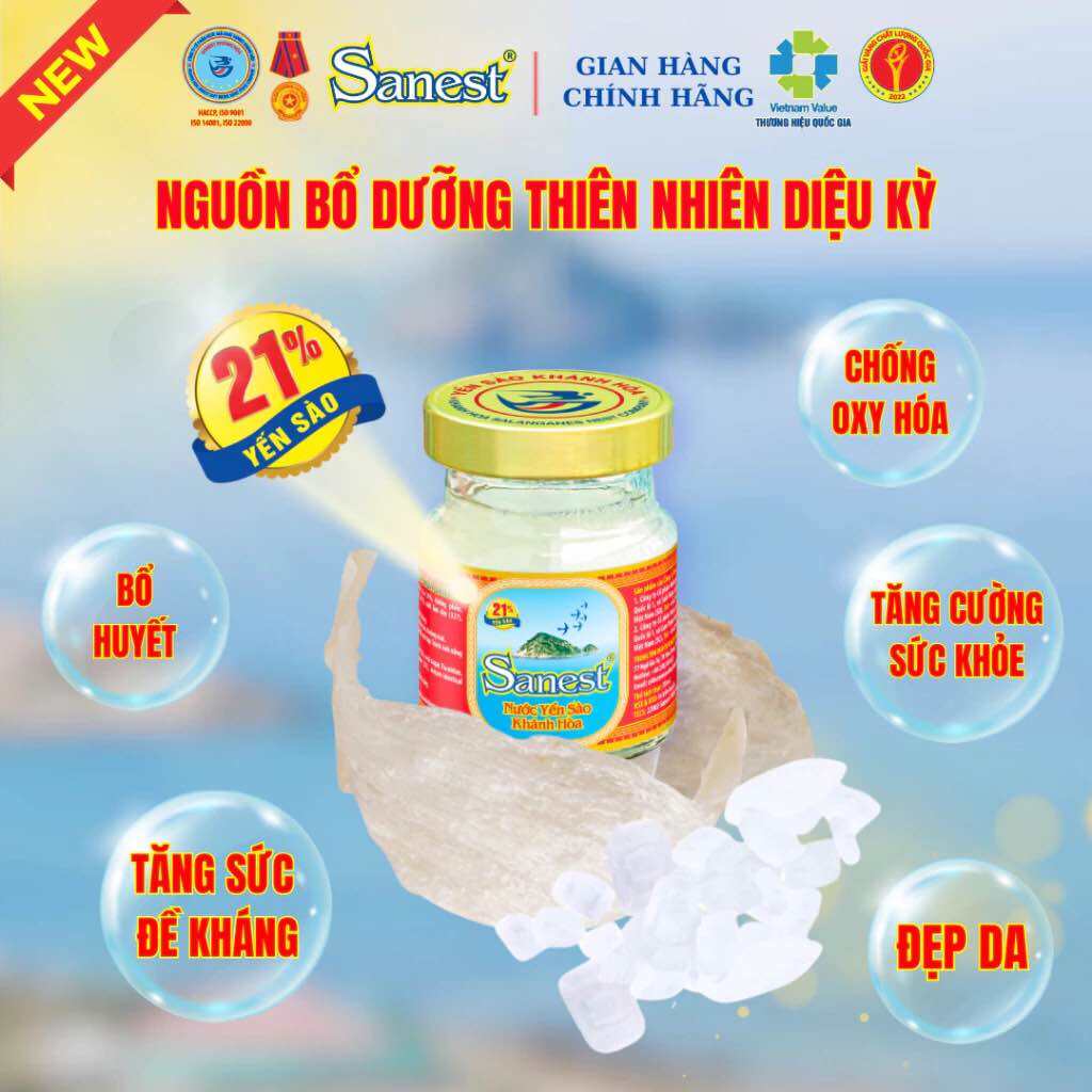 [Hộp Quà Tặng 8 Lọ]  NƯỚC YẾN SANEST 21% LỌ 70ML - 002H8QT. 
