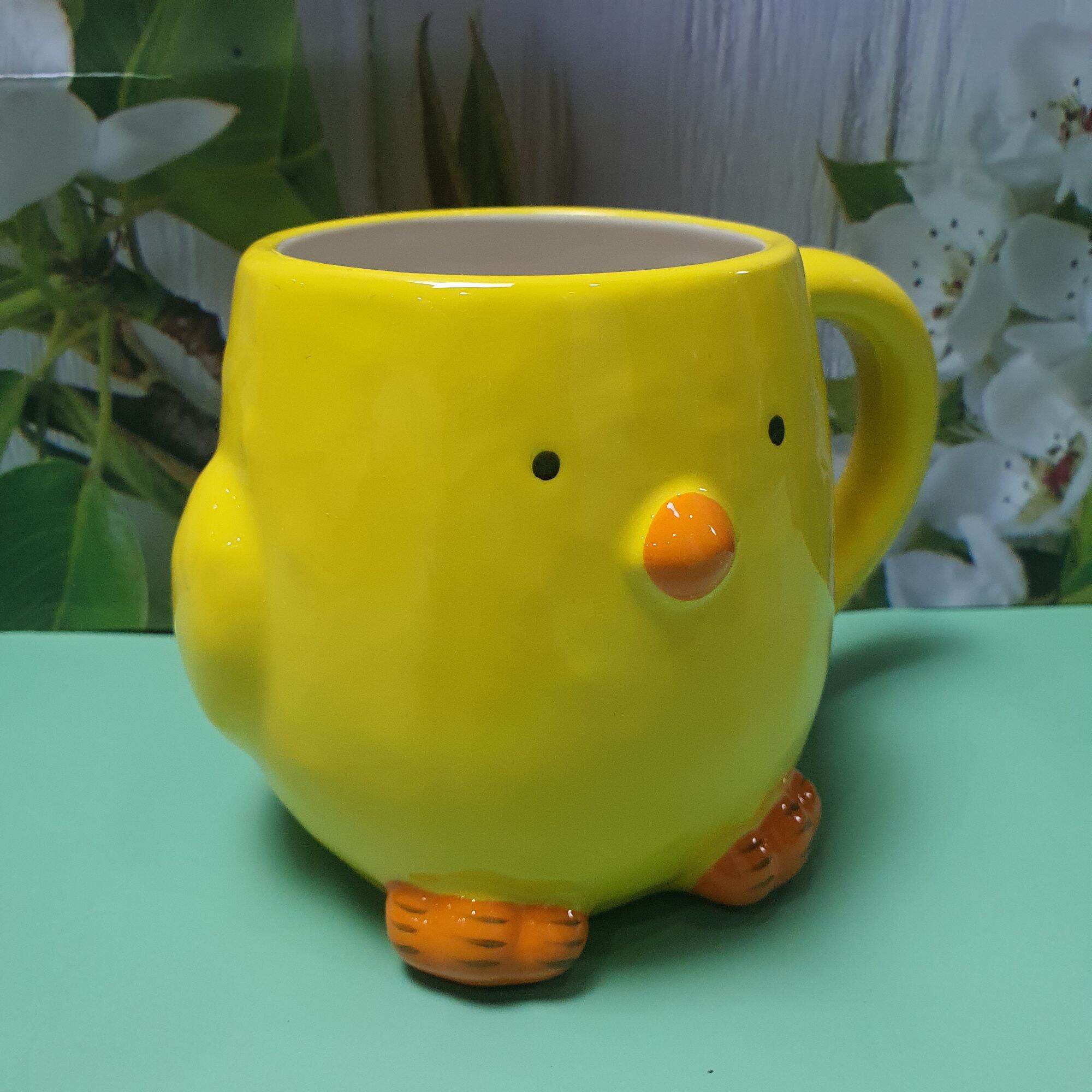 Ly gốm sứ Williams Sonoma 4" Figural Baby Chick Easter Mug Cup Yellow 16 oz.