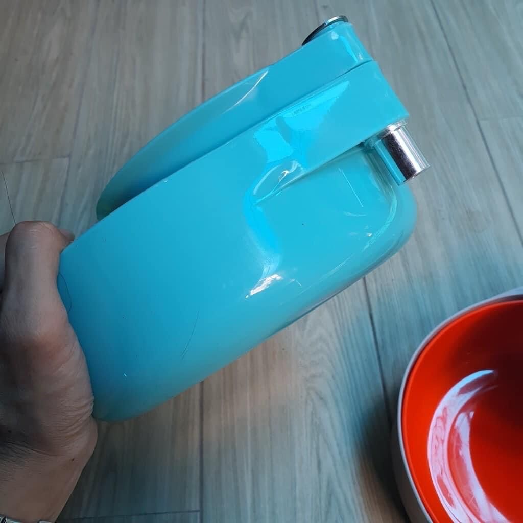 Khay mồi câu đài màu xanh vàng