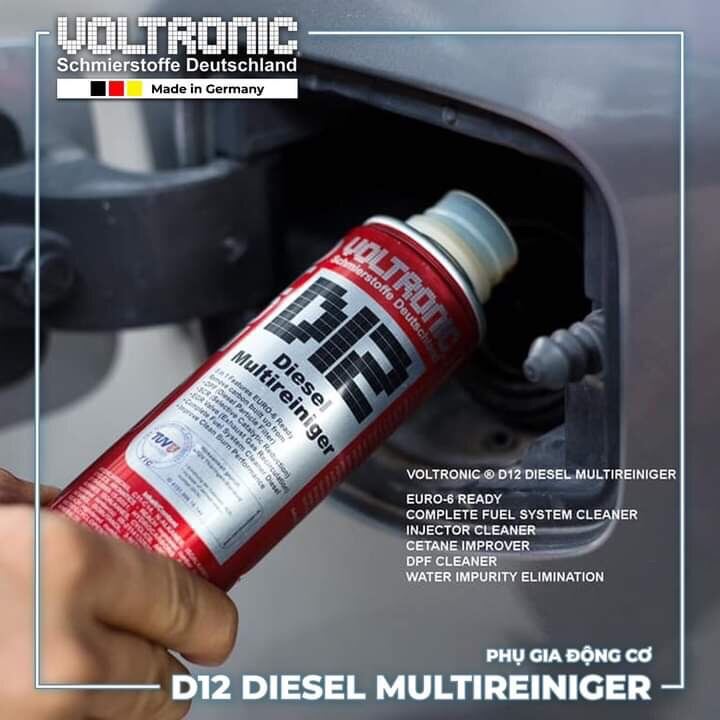 Dung dịch phụ gia động cơ dầu Diesel Voltronic D12 nhập khẩu từ đức mẫu