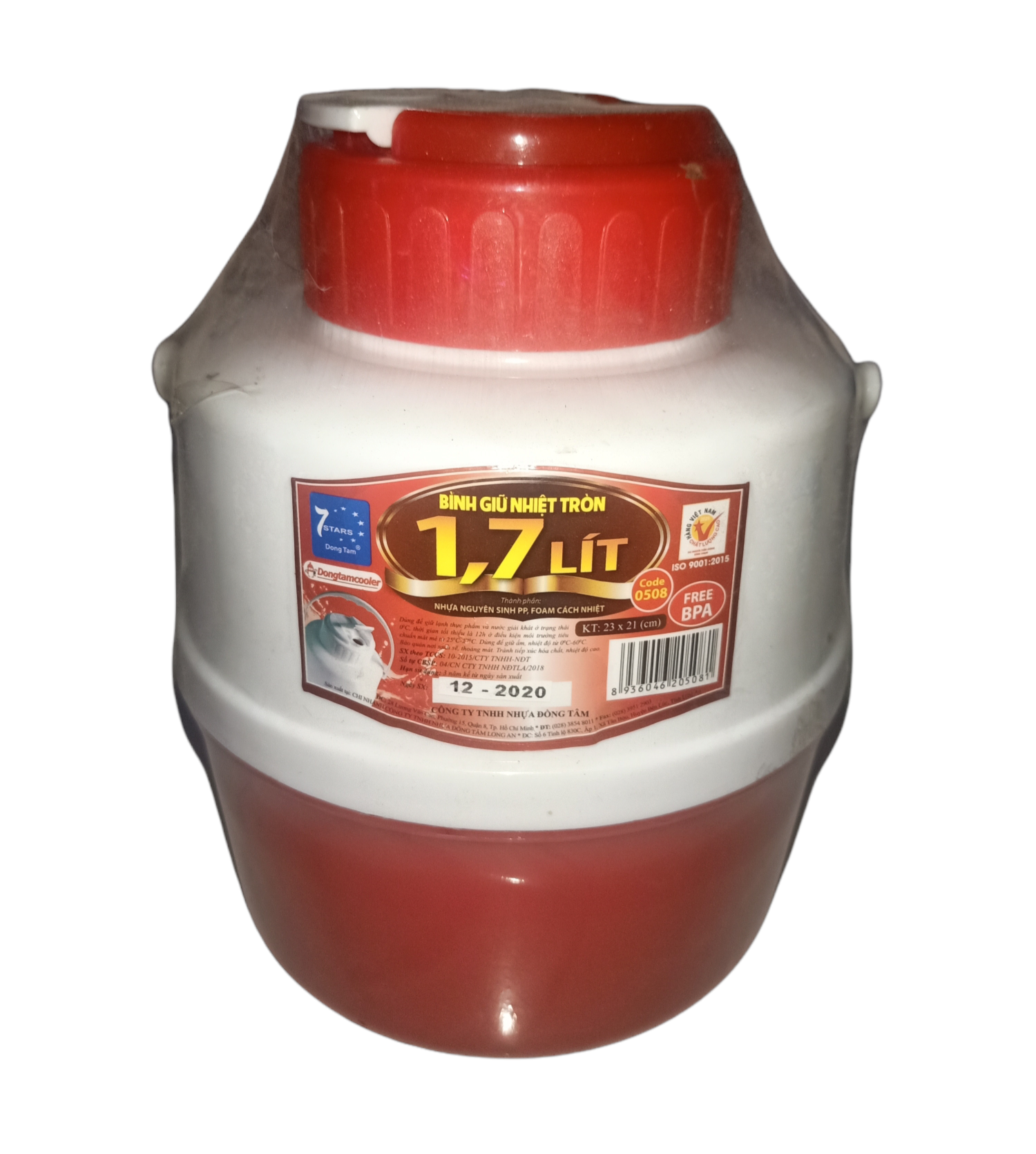 Bình Giữ Nhiệt Tròn 1,7Lít ĐỒNG TÂM