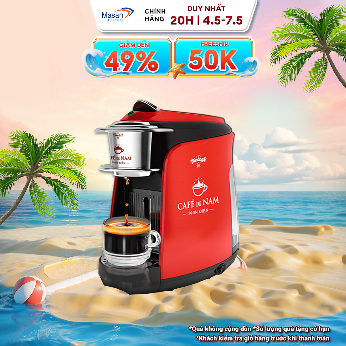 Máy Pha cà phê viên nén Vinacafe' De Nam phin điện