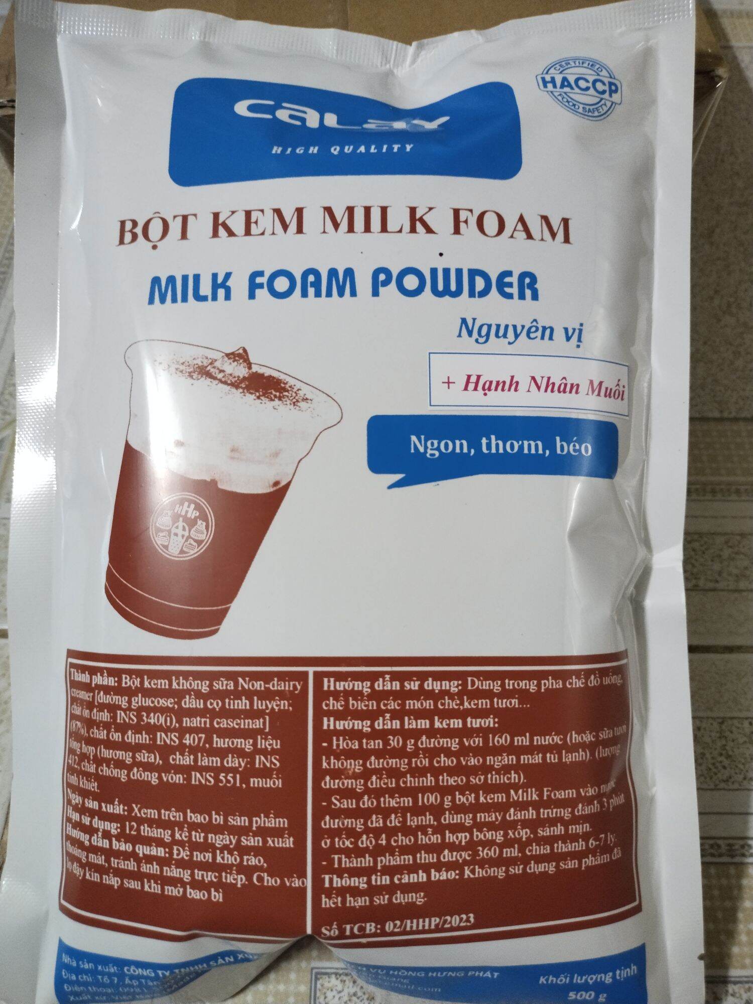 Bột Kem Milk Foam hạnh nhân muối 500g Váng sữa hạnh nhân muối