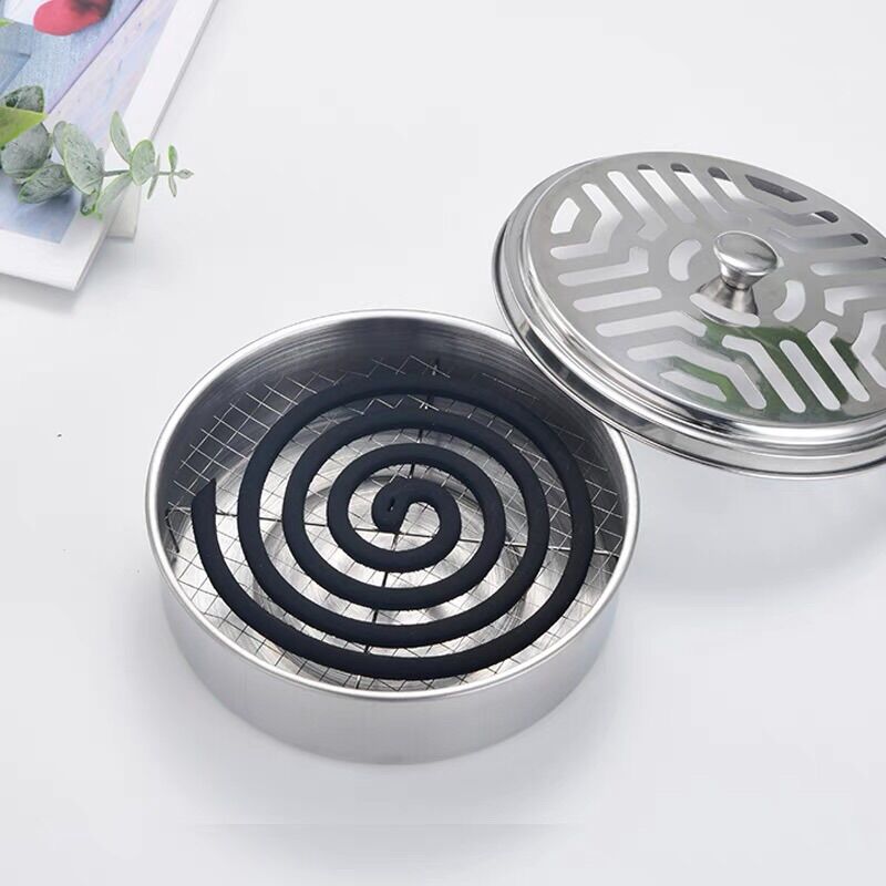 [HCM]Hộp nhang muỗi inox có nắp 15cm