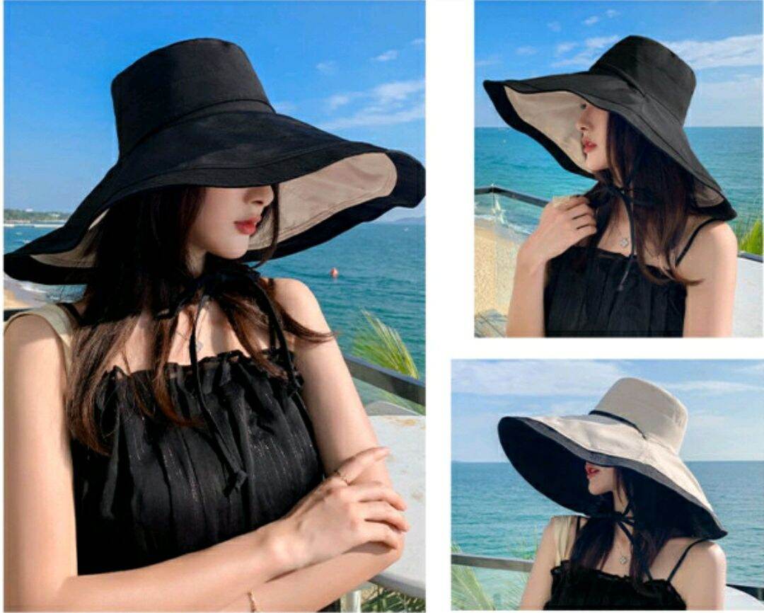 Mũ đẹp đi biển nón rộng vành chống nắng đội 2 mặt gấp gọn chống tia UV vành to thời trang Korea