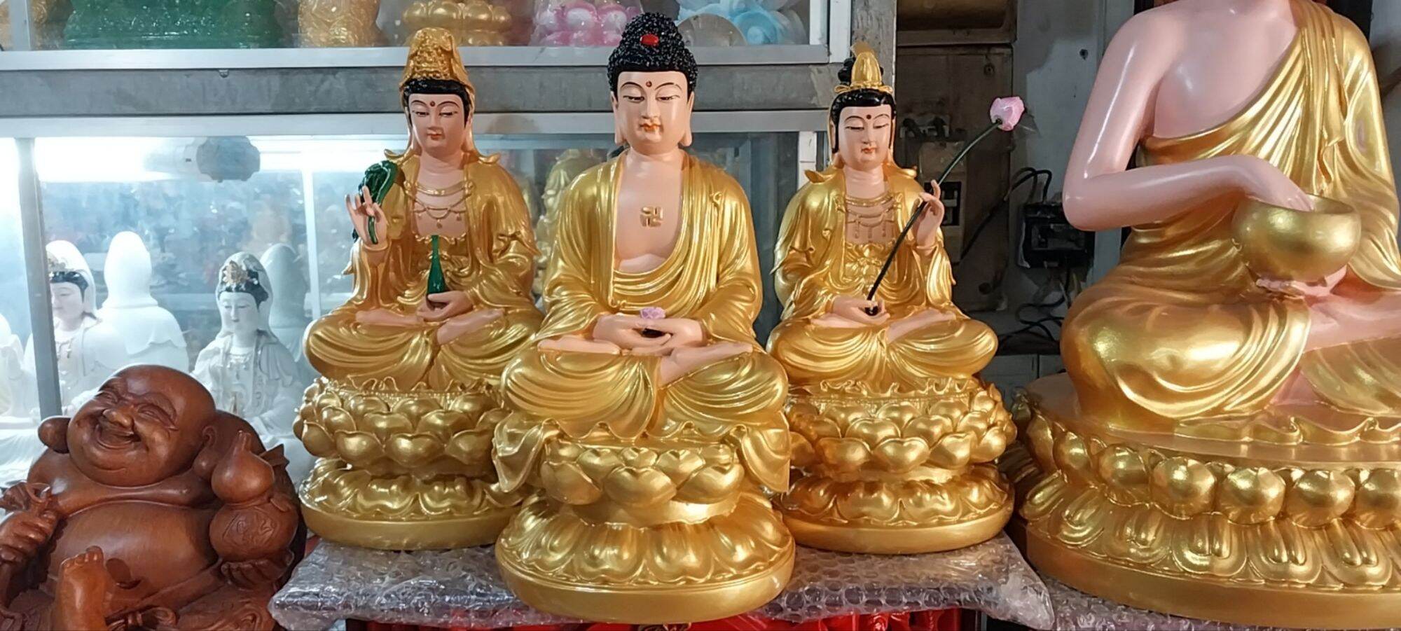 [HCM] BỘ TƯỢNG TAM THÁNH PHẬT - Cao 30cm