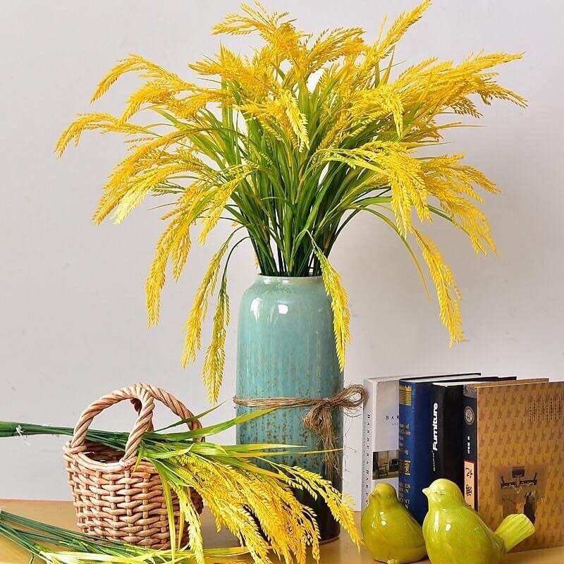 Cành lúa vàng, cành lúa mạch 5 nhánh dài 86cm cành lúa trang trí đẹp