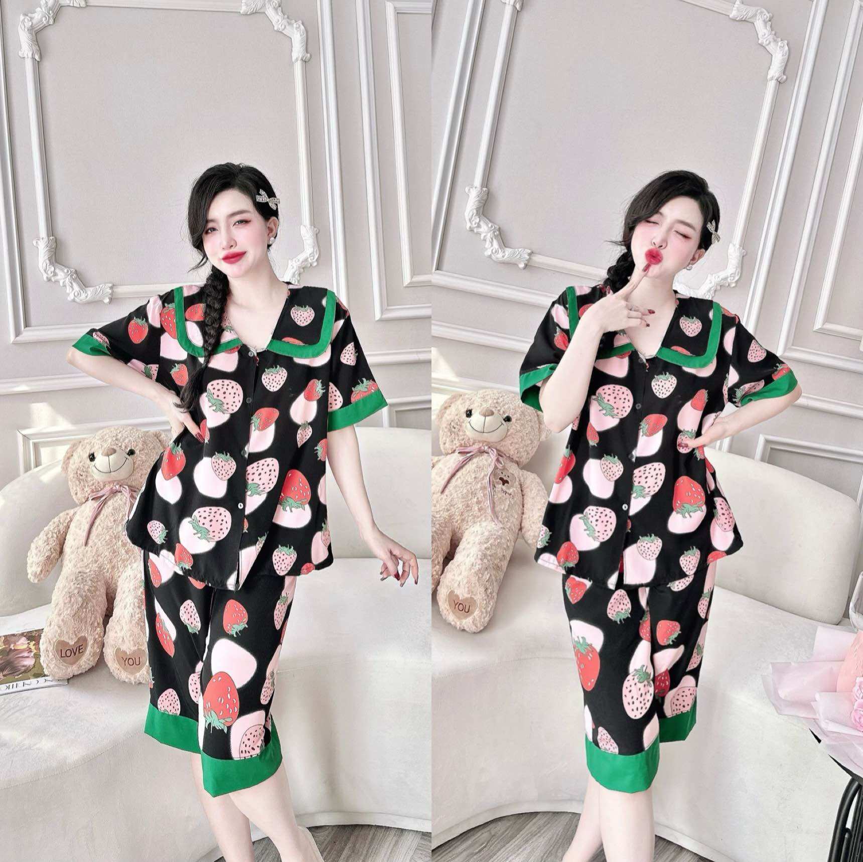 Đồ bộ lửng 50-100kg lụa sen 2 lá mềm mát y