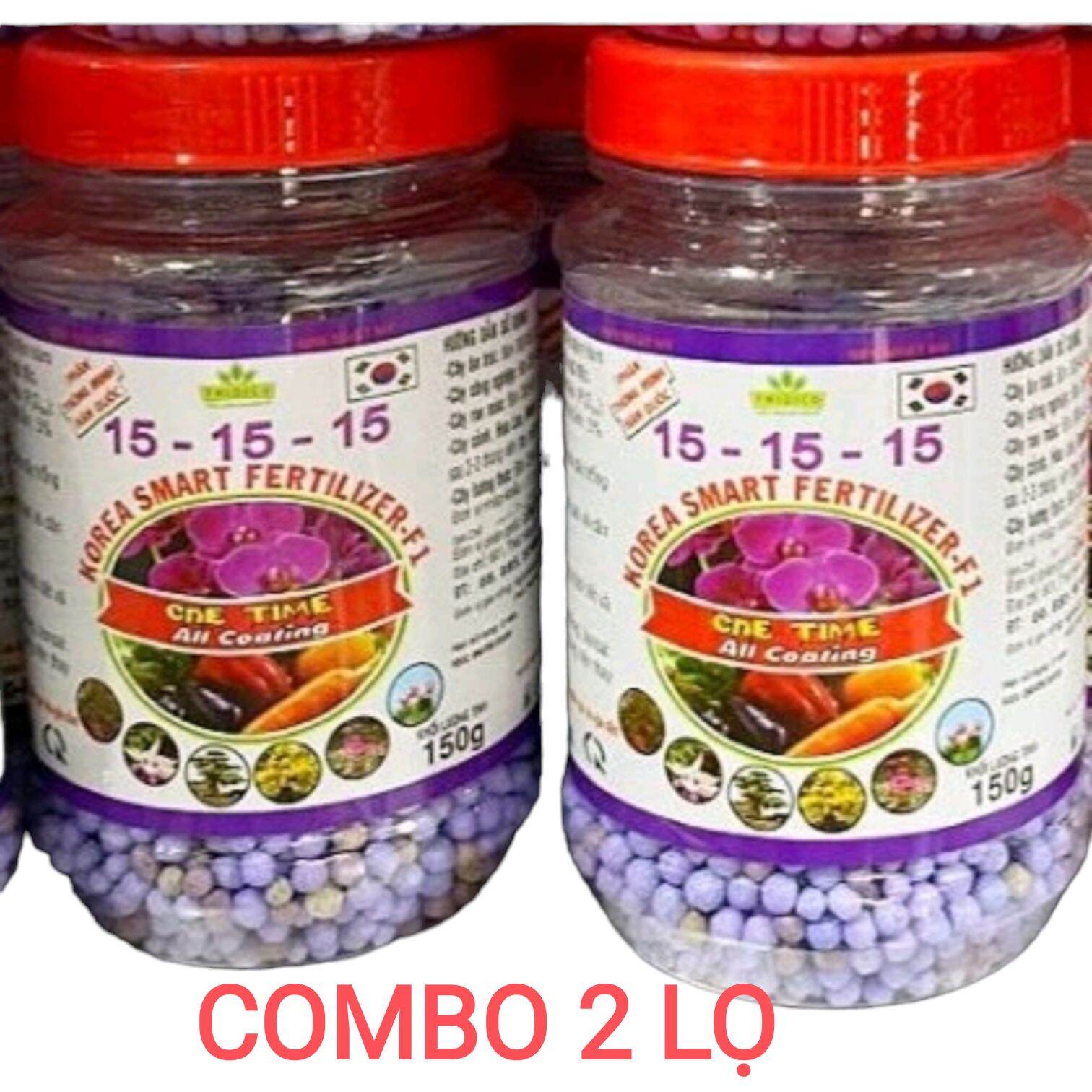 Phân thông minh tan chậm Hàn Quốc 15-15-15 lọ 150gr Chuyên Lan và cây kiểng