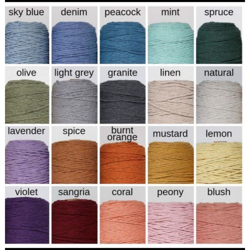 Cuộn dây thừng cotton macrame size 3.5mm - 500gram