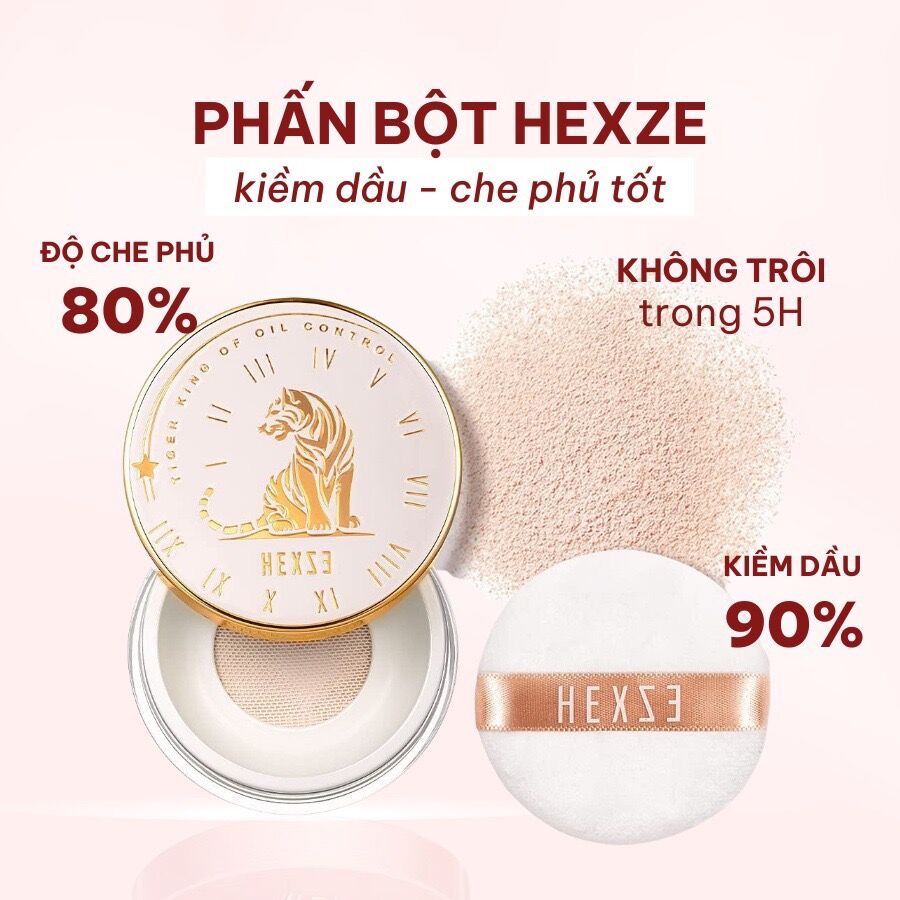Phấn bột Hexze kiềm dầu che phủ tốt