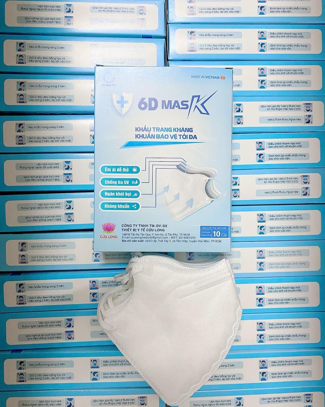 Combo 5 hộp khẩu trang 6d mask cửu long