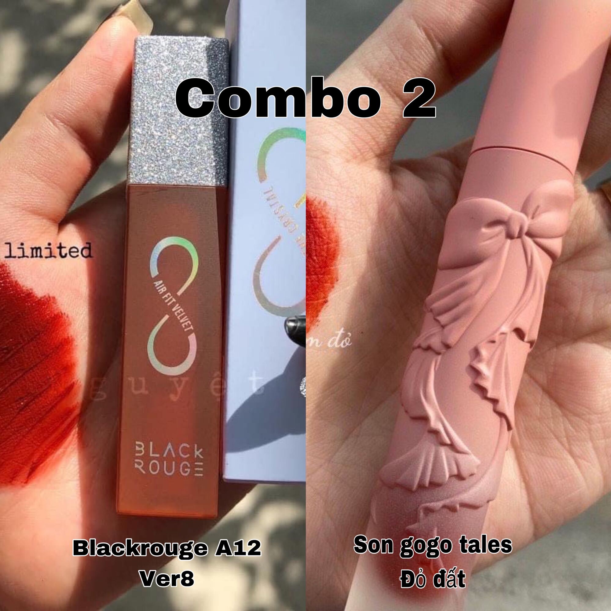 COMBO 2 SON NHƯ ẢNH, BLACKROUGE, 3CE, BBIA, SON DẸP GEOMYTRY