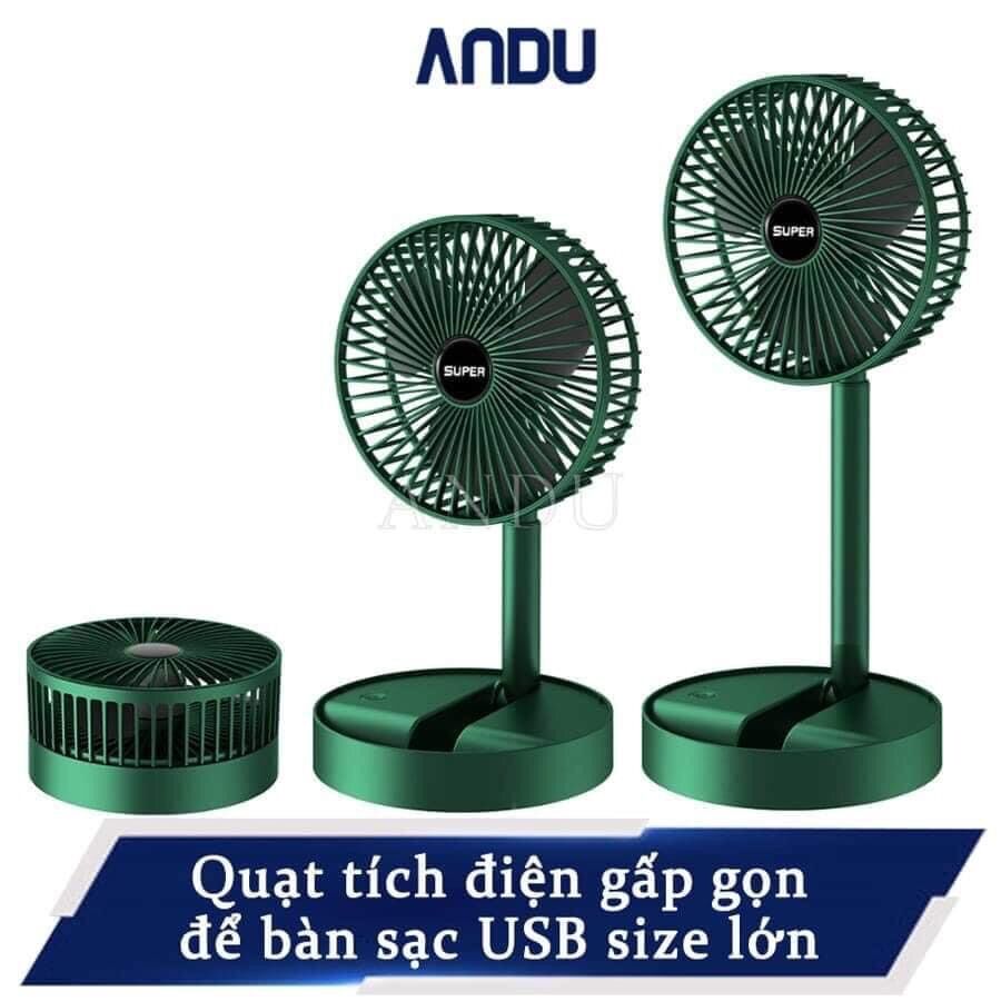 Quạt tích điện super mini gấp gọn tiện dụng