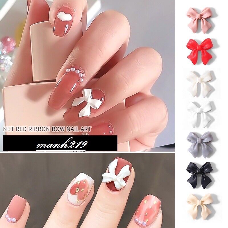 Charm Nơ gắn móng tay,Phụ kiện trang trí móng tayu
