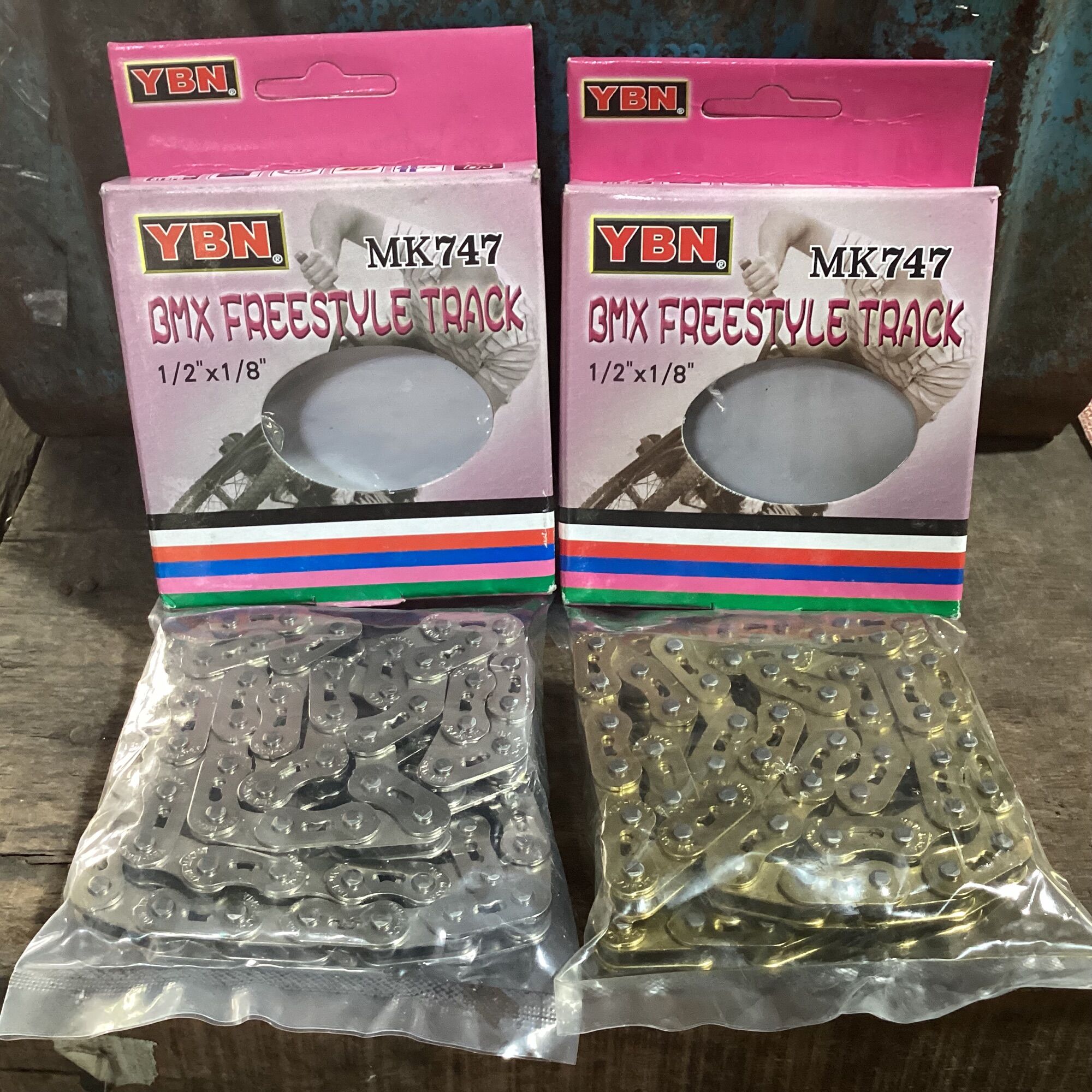 Sên xích xe đạp ybn mk747 single speed, bmx, fixedgear, xe đạp líp đơn vàng-xi bạc