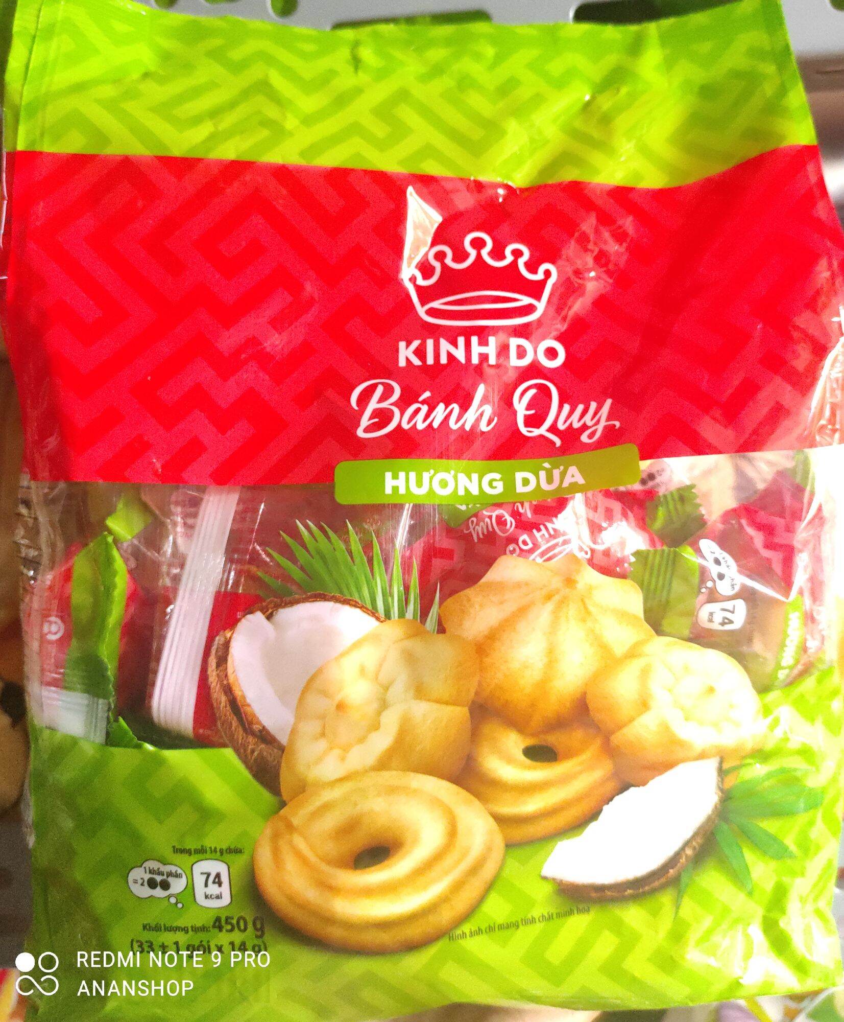 Bánh quy hương dừa Kinh Đô gói 450g