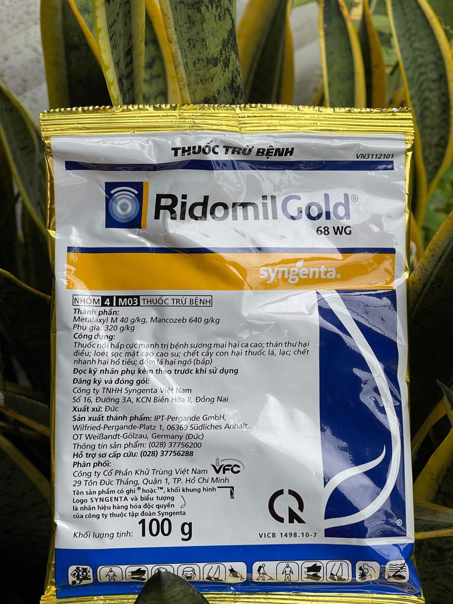 Thuốc trừ bệnh Ridomil Gold trừ sương mai, thán thư, loét sọc, chết nhanh, đốm lá..mẫu mới