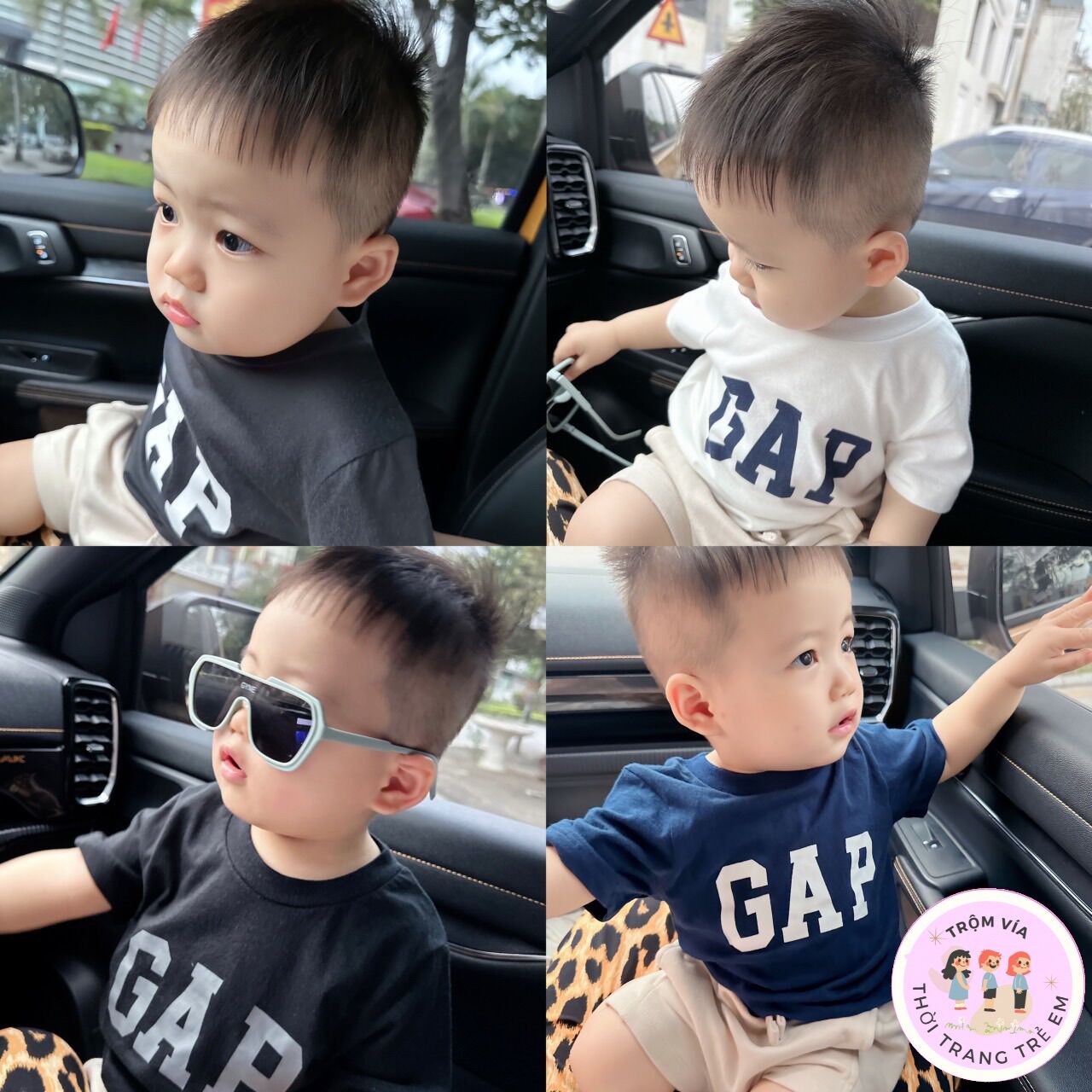 Combo 4 áo phông bé trai gap cao cấp, áo thun bé trai in chữ dáng thể thao hàng vnxk