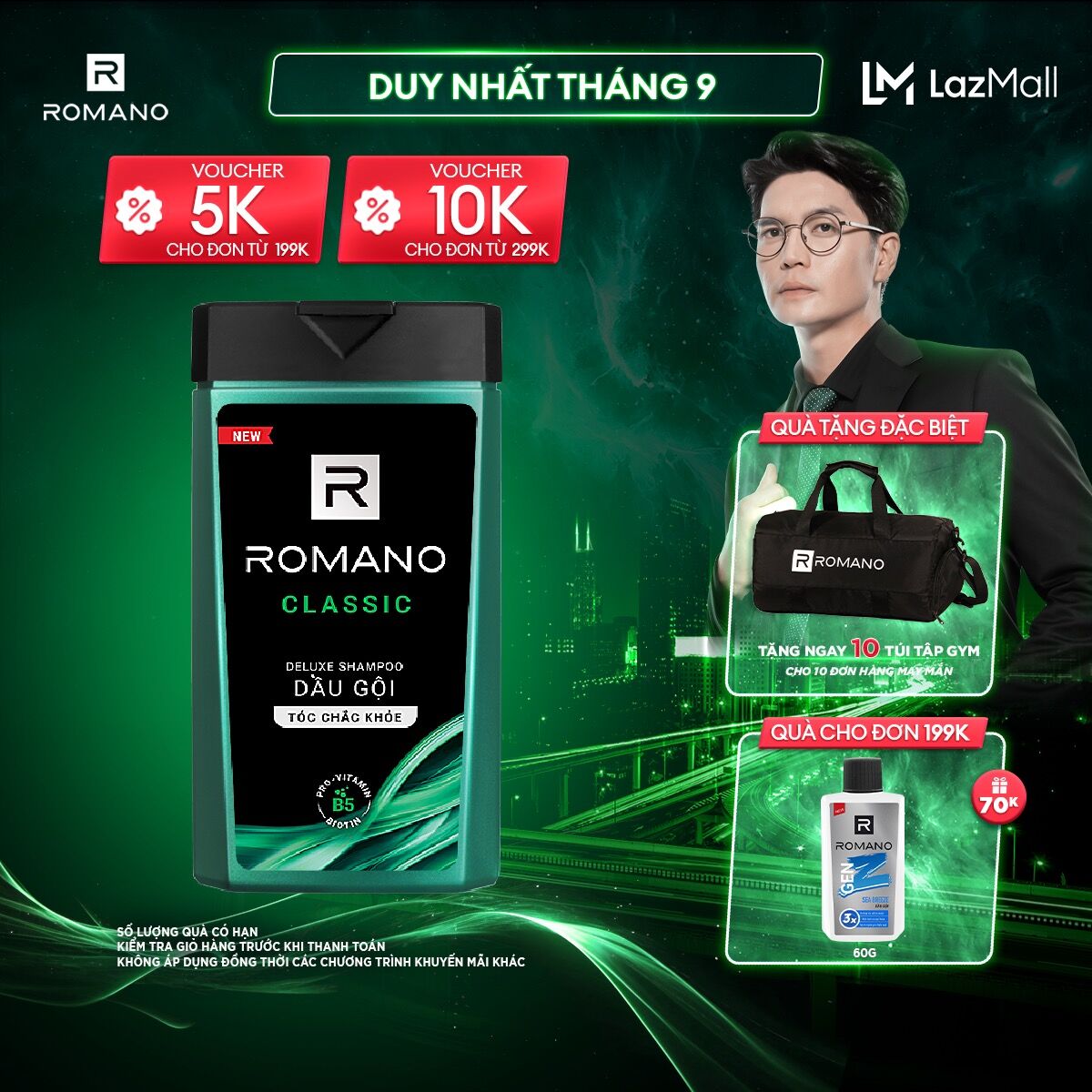 Dầu gội Sạch gàu Romano Classic 180g