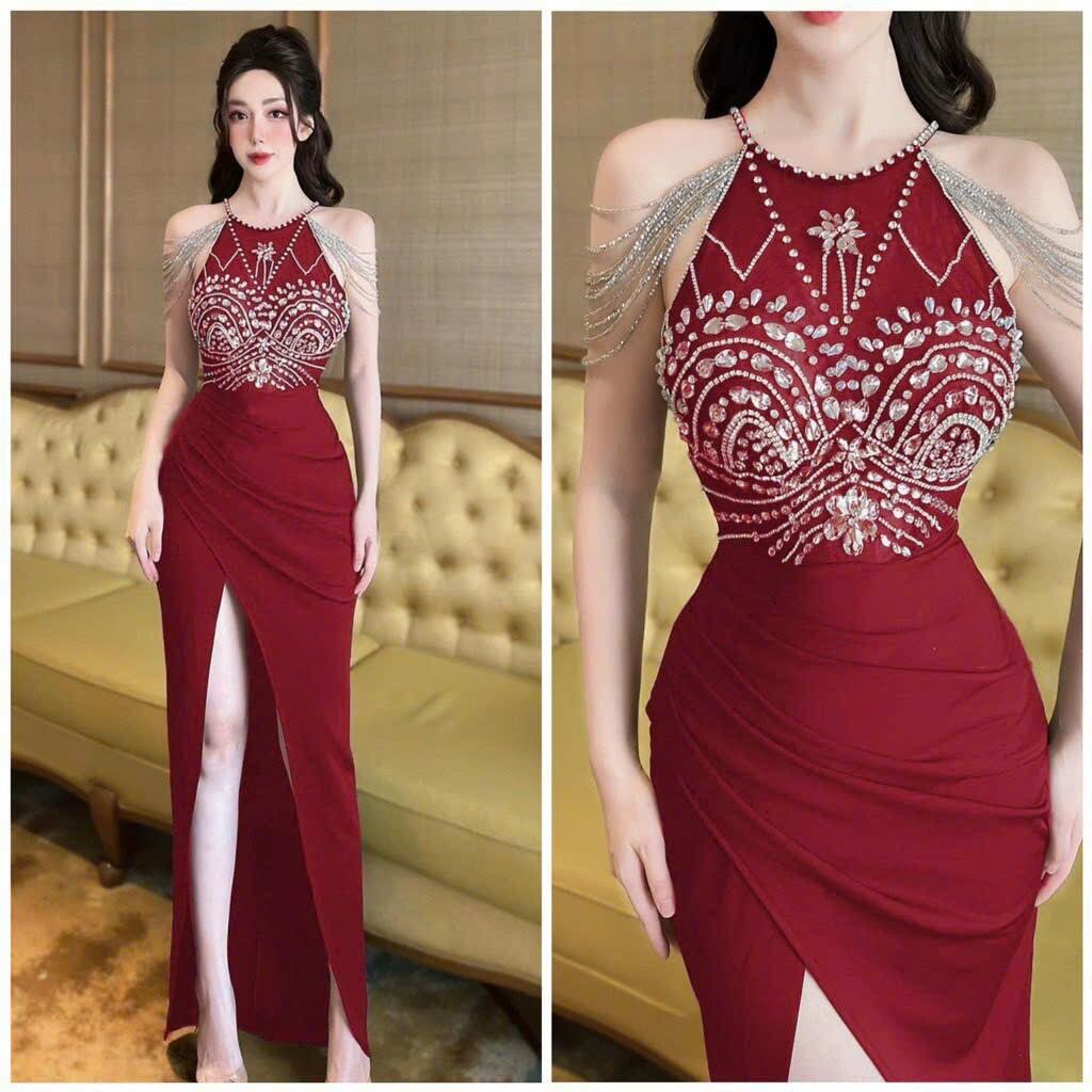 ĐẦM BODY YẾM CHUỖI VAI KẾT ĐÁ CAO CẤP