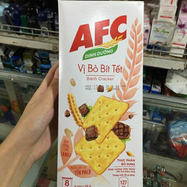 Bánh AFC Mặn vị rau & lúa mì hộp 8 gói 200g