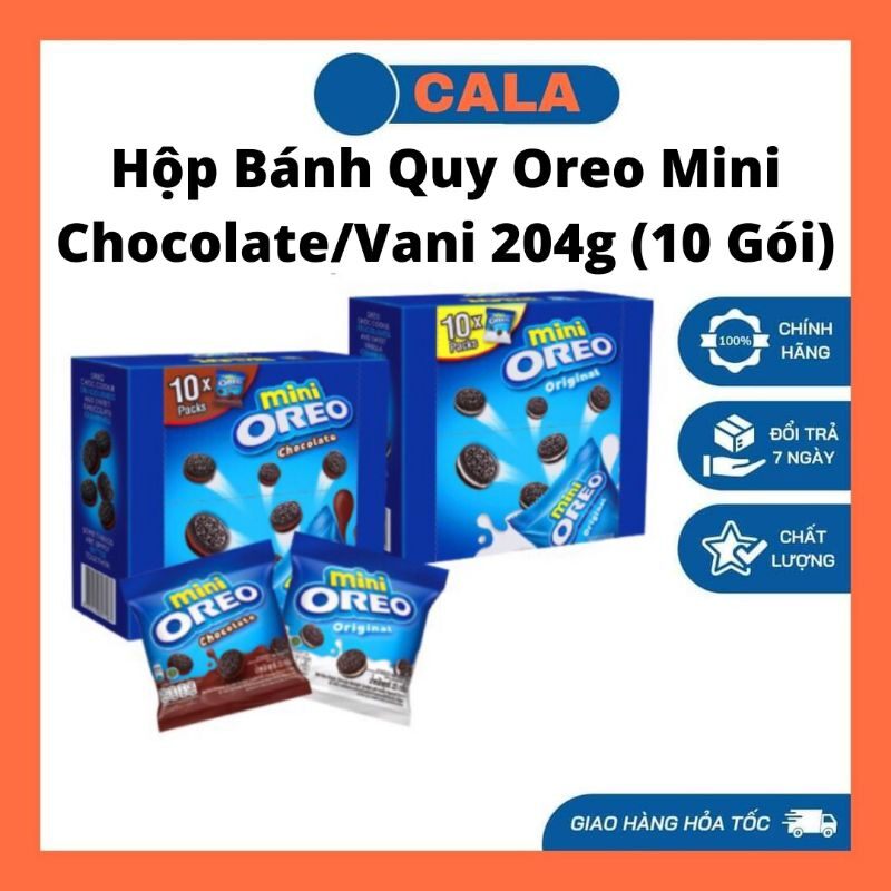 Hộp bánh quy oreo mini socola/ vani 204g