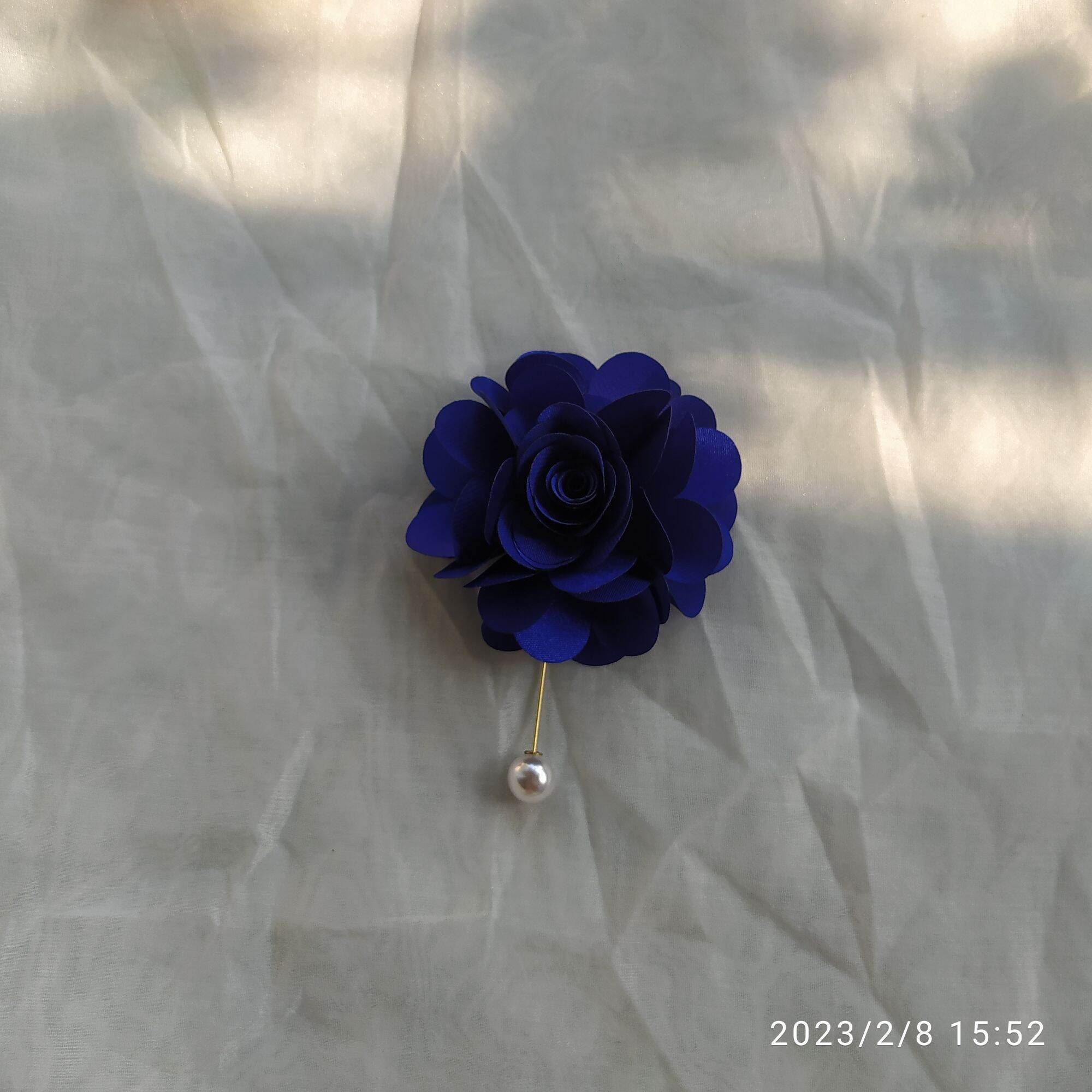 Hoa cài áo handmade Canto màu xanh coban giá cực rẻ