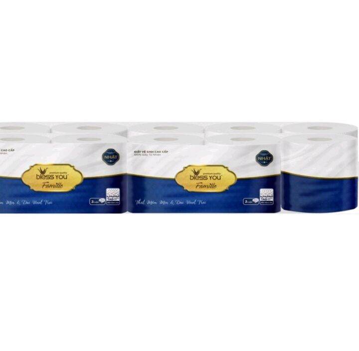 Lốc 10 cuộn giấy vệ sinh Bless You Familly