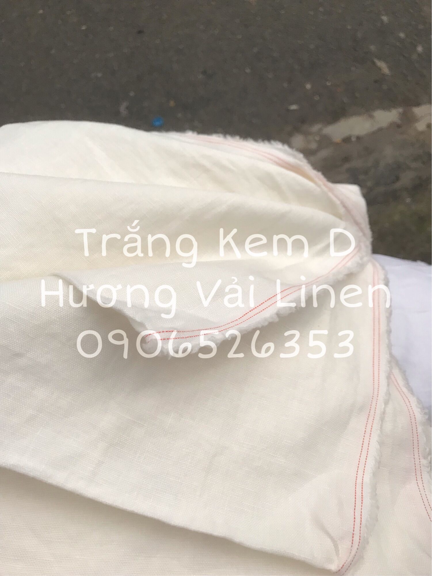 VẢI LINEN DẦY TRẮNG KEM ĐÃ WASH CN !
