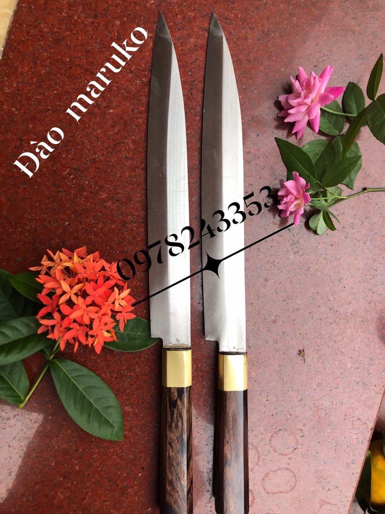 Dao sashimi nhọn thái lát cá hồi