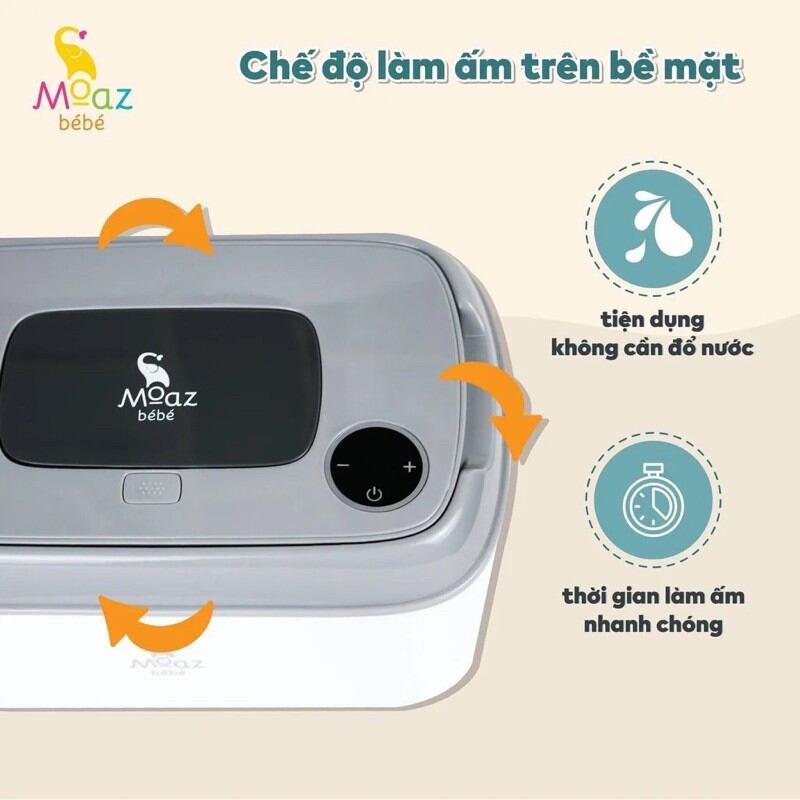[HCM] Máy làm ấm khăn ướt Moaz Bebe bảo hành 1 năm