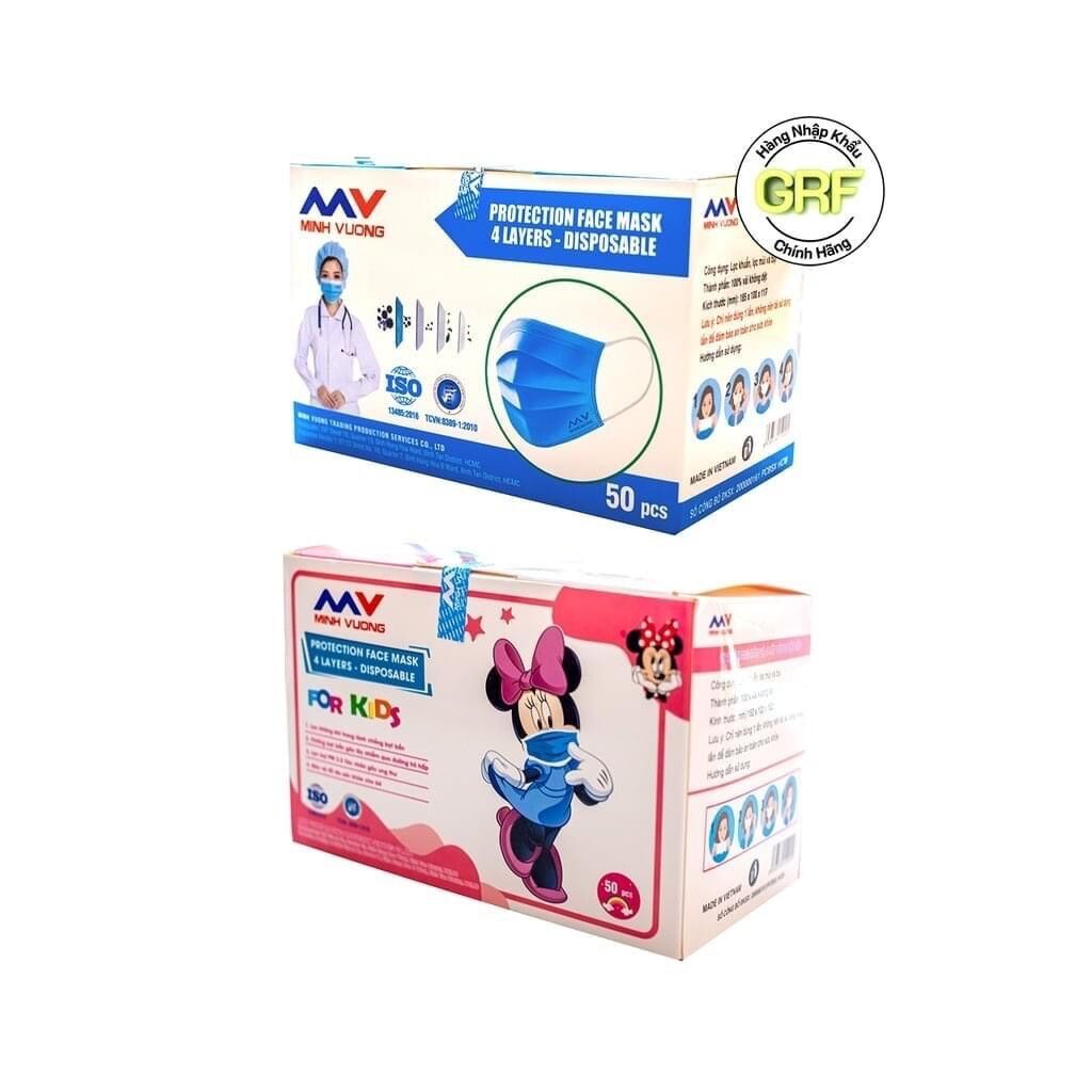 Hộp 50 cái - KHẨU TRANG Y TẾ KHÁNG KHUẨN CHO BÉ