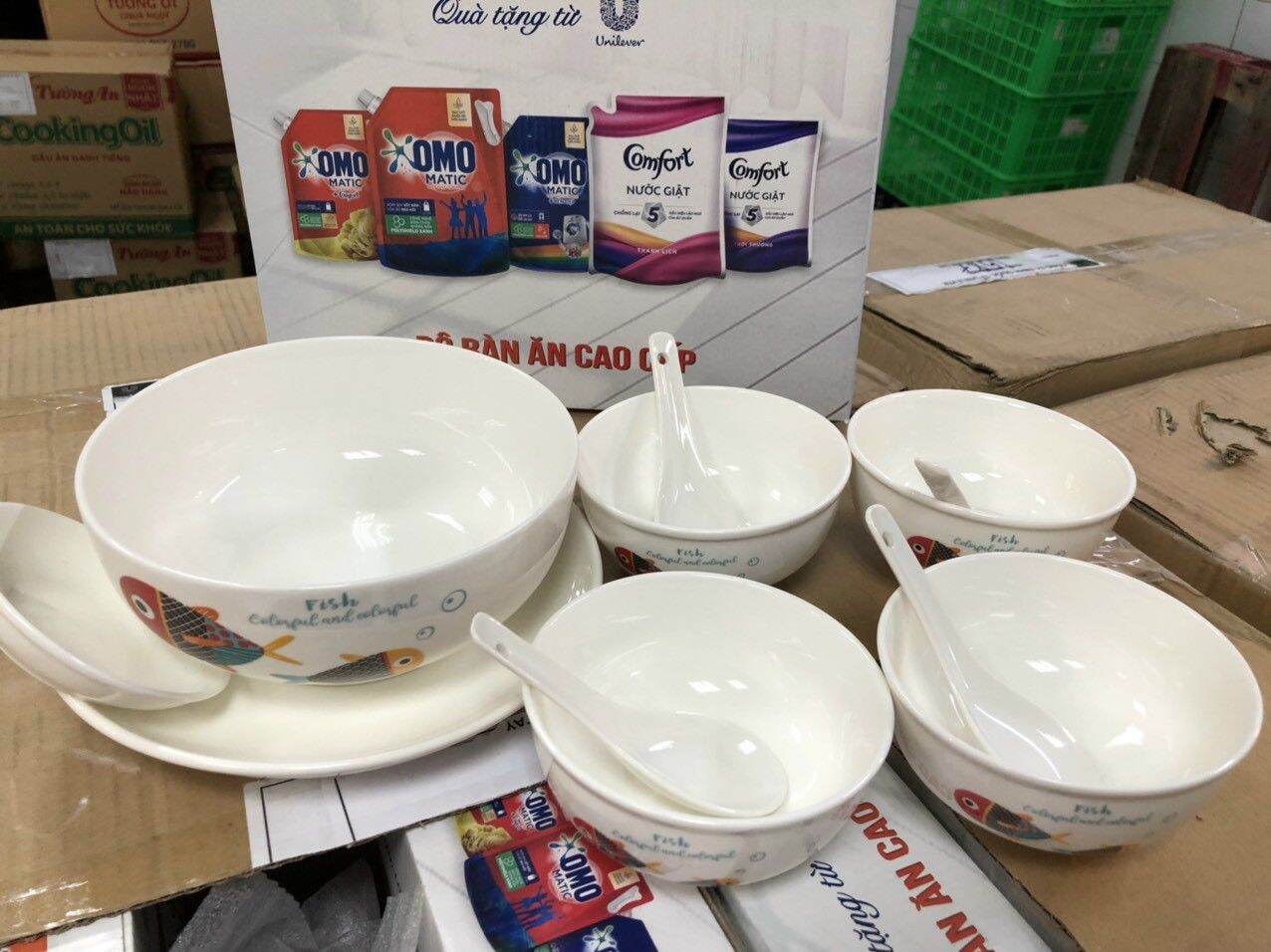 Bộ quà tặng Unilever tô chén dĩa 11 món