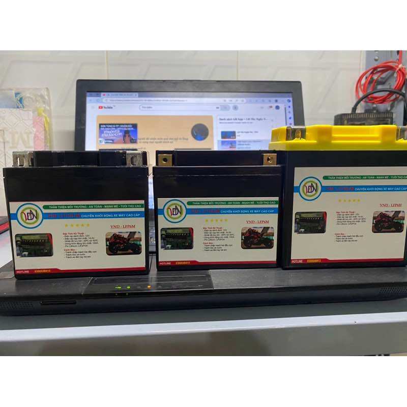 Acquy lithium VND LFP chuyên khởi động xe máy Version Nâng cấp